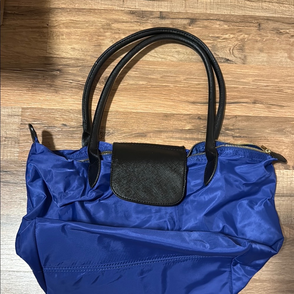 Neiman Marcus Blue and Black Tote Bag with Sturdy Handles